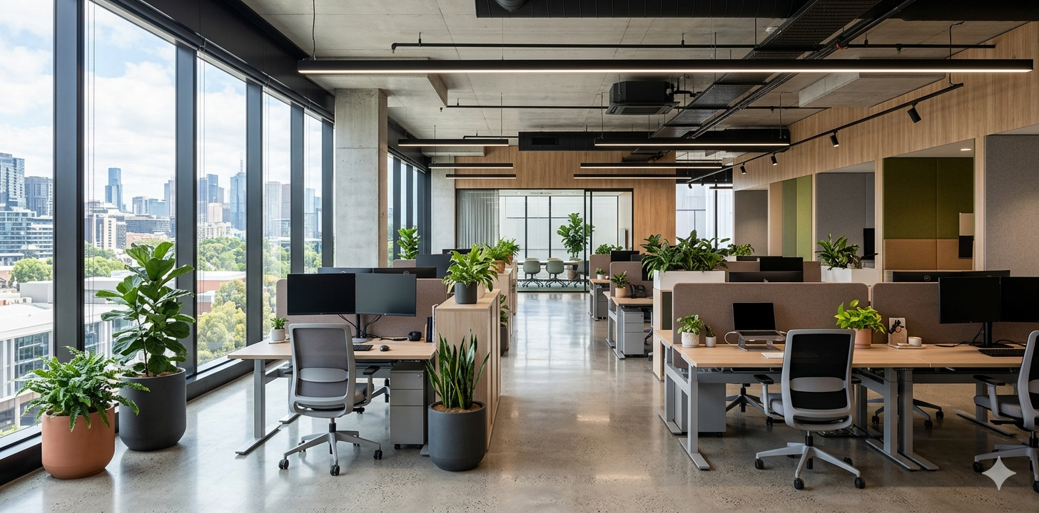 Professional office cleaning Melbourne — modern clean office interior